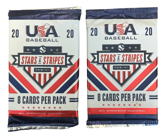 Lot of (2) 2020 Panini Stars & Stripes USA Baseball Card Pack
