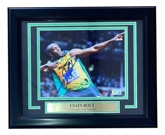 Usain Bolt Signed Framed 8x10 Olympic Track Legend Photo BAS BB14265 Sports Integrity