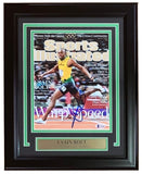 Usain Bolt Signed Framed 8x10 Olympic Track Legend Photo BAS AA15568