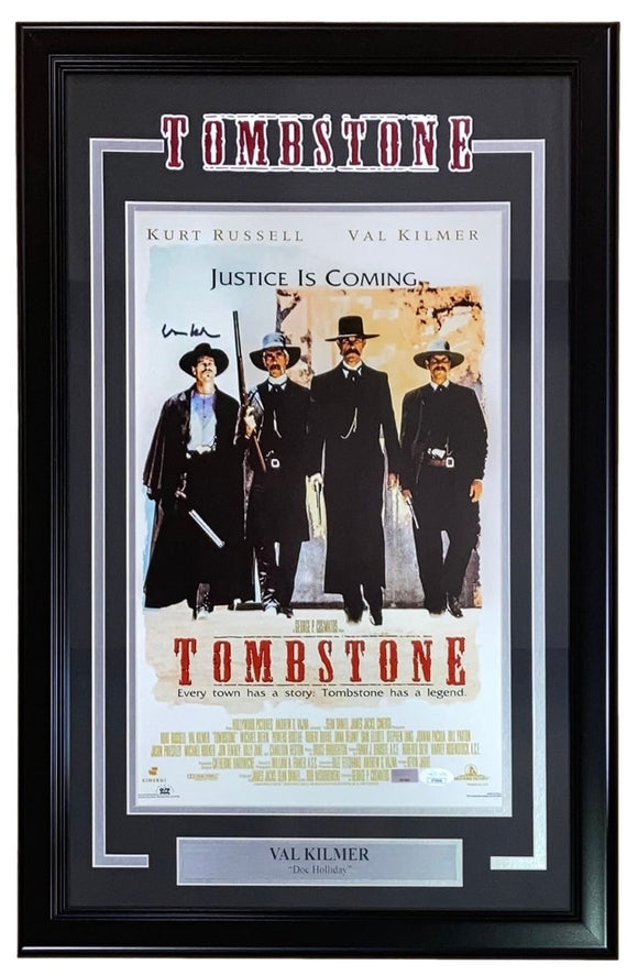 Val Kilmer Signed Framed 11x17 Tombstone Poster Photo JSA