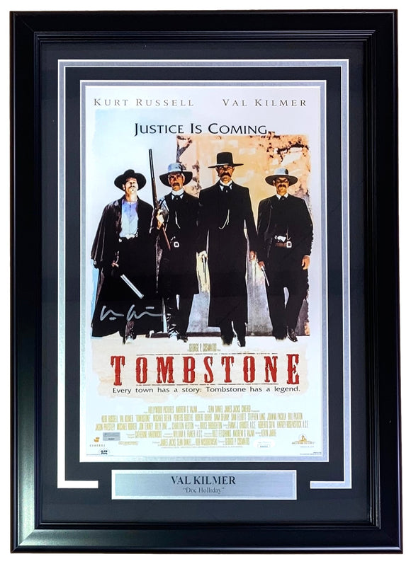 Val Kilmer Signed Framed 11x17 Tombstone Poster Photo JSA