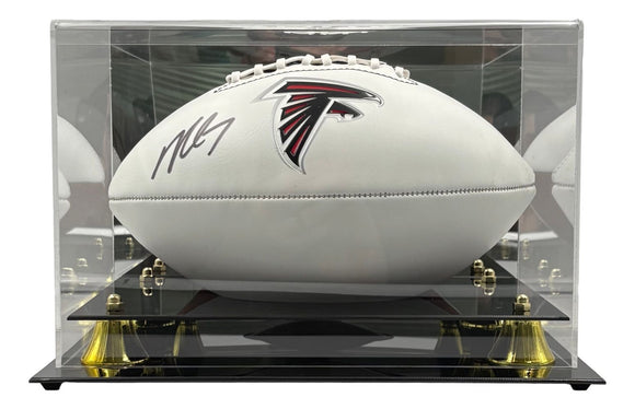 Michael Vick Signed Atlanta Falcons Logo Football BAS w/ Case