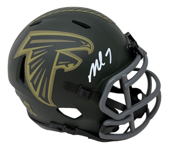 atlanta falcons mini football helmet Michael Vick Signed Atlanta Falcons Salute To Service Mini Speed Helmet BAS