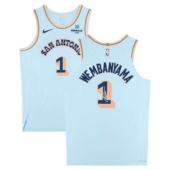 Victor Wembanyama Signed Spurs 2023/24 Light Blue Nike Authentic Jersey Fanatics