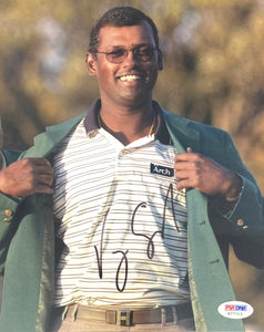 Vijay Singh Signed 8x10 PGA Masters Green Jacket Golf Photo PSA Sports Integrity