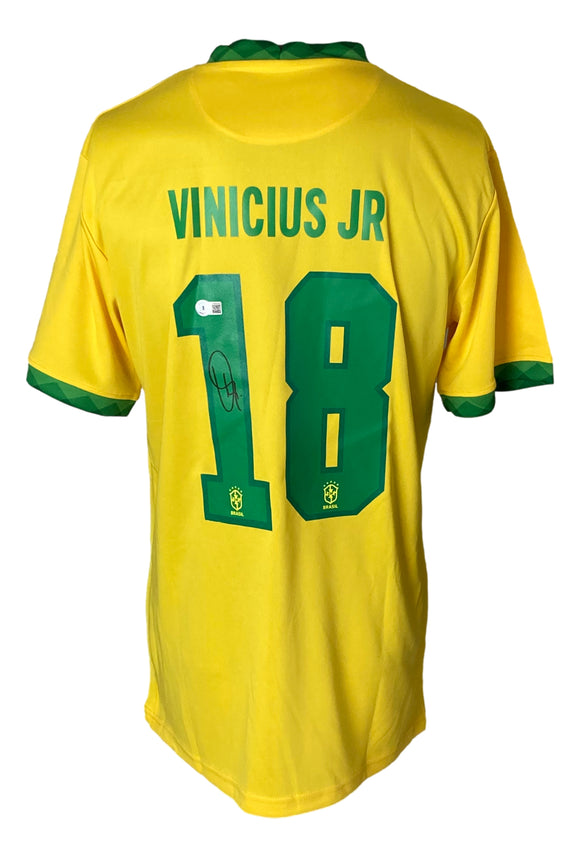 Vinicius Junior Signed Brazil Soccer Jersey BAS - Sports Integrity