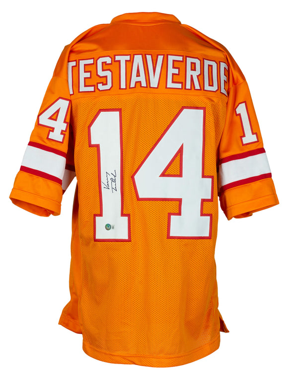 Vinny Testaverde Signed Custom Orange College Style Football Jersey BAS