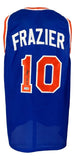 Walt Frazier New York Signed Blue Basketball Jersey BAS - Sports Integrity