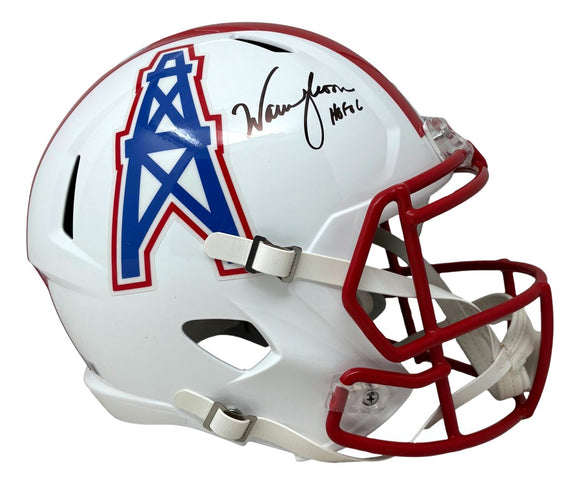 Warren Moon Signed Houston Oilers Full Size Speed Replica Helmet HOF 06 BAS