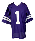Warren Moon Washington Signed Purple Football Jersey HOF 06 Inscribed BAS