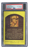 Warren Spahn Signed 4x6 Milwaukee Braves Hall Of Fame Plaque Card PSA/DNA 85027799 Sports Integrity