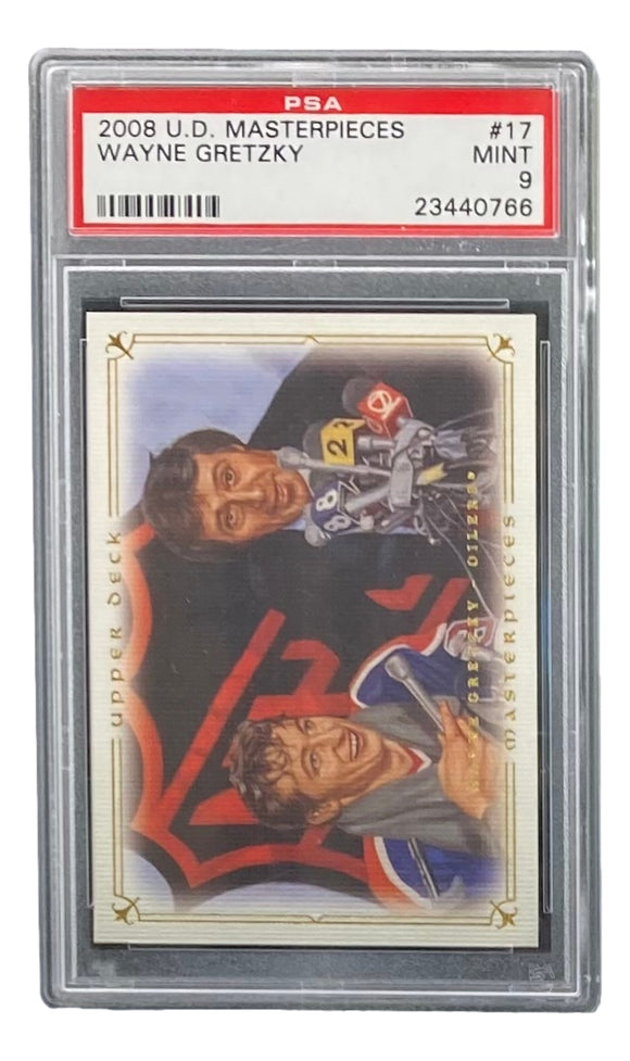 Wayne Gretzky 2008 Upper Deck Masterpieces #17 Trading Card PSA/DNA Mint 9