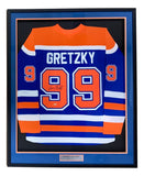 Wayne Gretzky Signed Framed Edmonton Oilers Blue 1986-87 M&N Hockey Jersey UDA