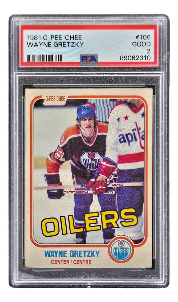 Wayne Gretzky 1981 O-Pee-Chee #106 Edmonton Oilers Trading Card PSA Good 2