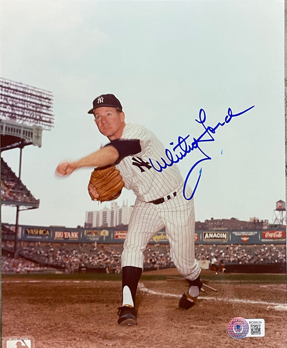 Whitey Ford Signed 8x10 New York Yankees Baseball Photo BAS Sports Integrity