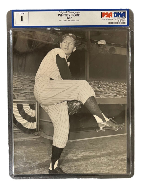 Whitey Ford New York Yankees 1957 World Series Type 1 Photo PSA/DNA