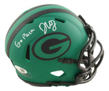 Dontayvion Wicks Signed Packers Rave Mini Speed Helmet Go Pack JSA QR Hologram