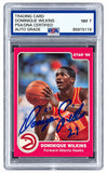 Dominique Wilkins Signed 1986 Star #42 Hawks Rookie Trading Card PSA/DNA Auto 7
