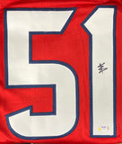 Will Anderson Signed Custom Red Pro-Style Football Jersey PSA ITP Sports Integrity