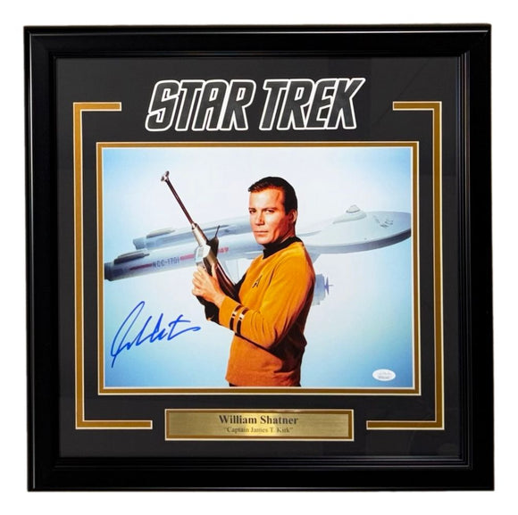 William Shatner Signed Framed 11x14 Star Trek Horizontal Photo JSA ITP