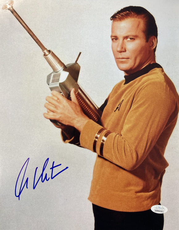 William Shatner Signed 11x14 Star Trek Photo w/ Gun JSA ITP Sports Integrity