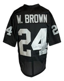 Willie Brown Oakland Signed Black Football Jersey HOF 84 PSA/DNA