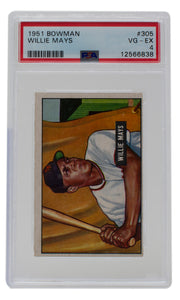 1951 Bowman Willie Mays #305 Rookie Giants Baseball Card PSA VG-EX 4