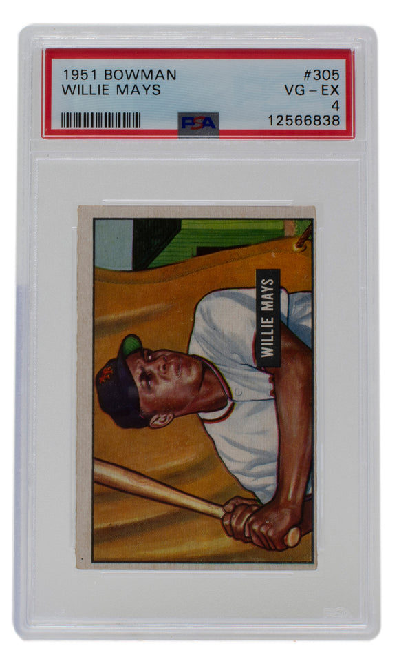 1951 Bowman Willie Mays #305 Rookie Giants Baseball Card PSA/DNA VG-EX 4