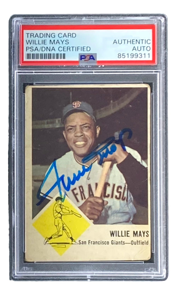 Willie Mays Signed 1963 Fleer #5 San Francisco Giants Trading Card PSA/DNA