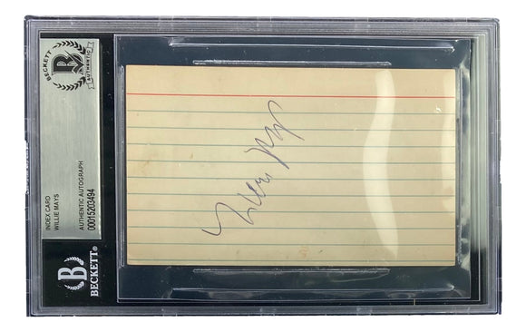 Vintage Willie Mays San Francisco Giants Signed 3x5 Index Card BAS Sports Integrity