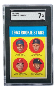 Willie Stargell Slabbed 1963 Topps Rookie Stars #553 RC Card SGC Graded NM 7