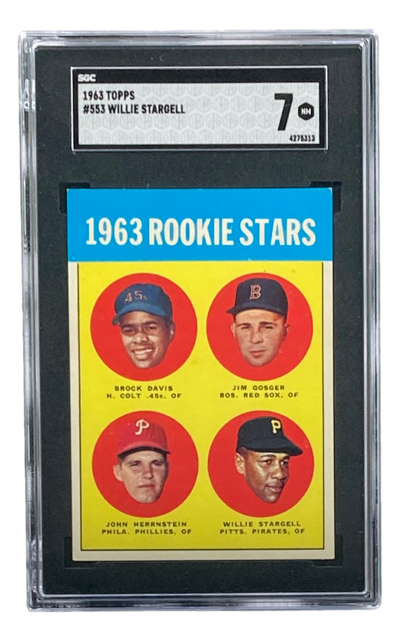 Willie Stargell Slabbed 1963 Topps Rookie Stars #553 RC Card SGC Graded NM 7 Sports Integrity