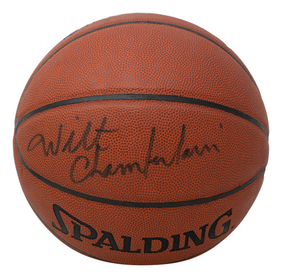Wilt Chamberlain Los Angeles Lakers Signed Spalding Basketball PSA LOA Sports Integrity
