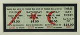 The Sports Integrity Woodstock 11x17 Framed Poster Photo 2 includes the original full 3-day ticket (#32107) for August 15-17, 1969 ($24), with individual Friday, Saturday, and Sunday tickets priced at $8 each.