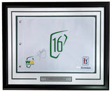 Xander Schauffele Signed Framed Waste Management Phoenix Open Golf Flag JSA