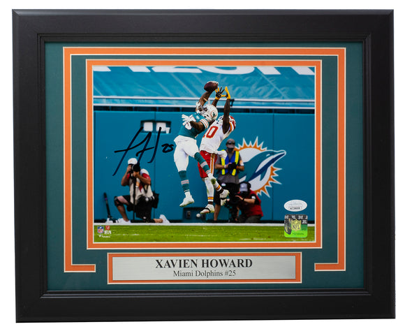 Xavien Howard Signed Framed Miami Dolphins 8x10 Football Photo JSA ITP Sports Integrity