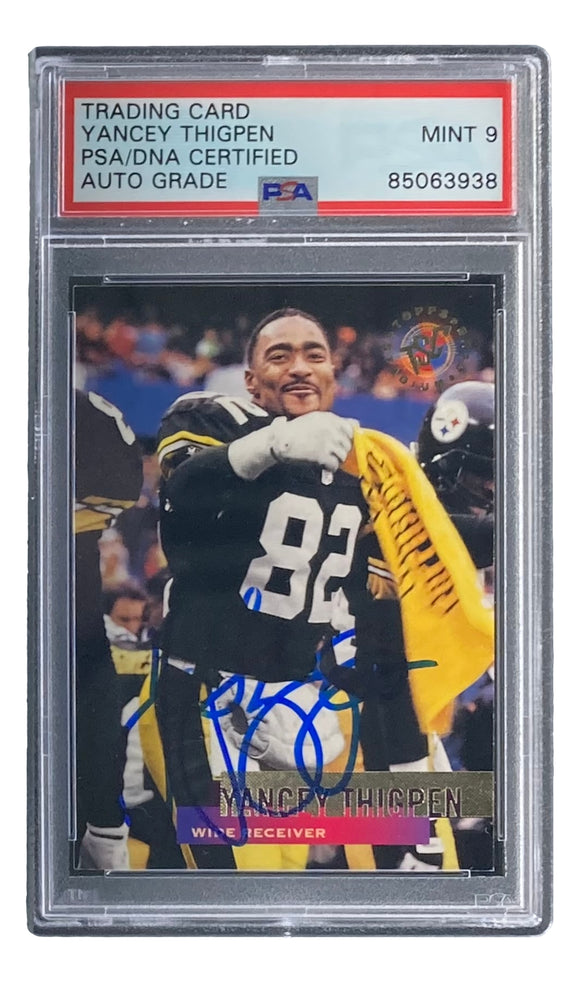 Yancey Thigpen Signed 1995 Topps #149 Steelers Trading Card PSA Mint 9