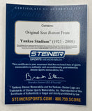 New York Yankees Old Yankee Stadium Original Seat Bottom Steiner Sports COA