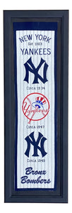 New York Yankees Framed 12x38 Wool Blend Heritage Banner