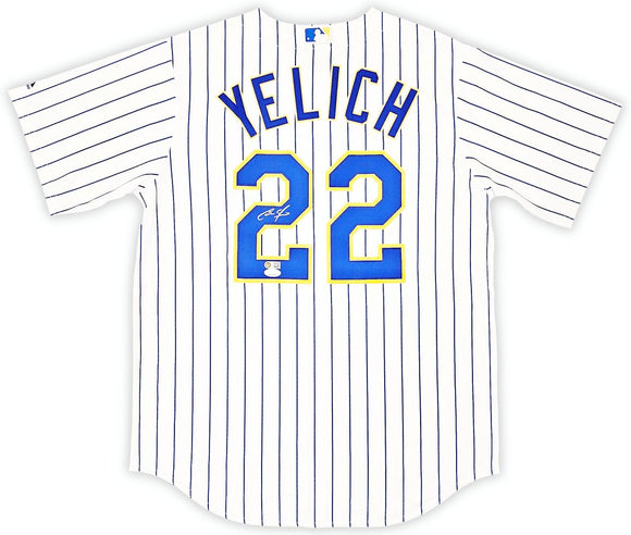 Christian Yelich Signed Milwaukee Brewers Majestic Replica Baseball Jersey JSA