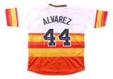 Yordan Alvarez Houston Signed Alternate White Baseball Jersey 22 WS Champs BAS