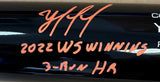 Yordan Alvarez Astros Signed Victus Black Player Model Bat 2022 WS Winning BAS