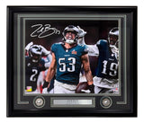 Zack Baun Signed Framed 16x20 Philadelphia Eagles Super Bowl 59 Photo BAS