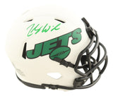 Zach Wilson Signed New York Jets Lunar Eclipse Mini Speed Helmet BAS