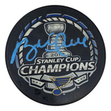 Brett Hull Signed St. Louis Blues 2019 Stanley Cup Champions Logo Puck PSA
