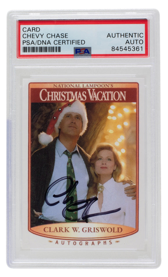 Chevy Chase Signed 1989 National Lampoons Christmas Vacation Card PSA