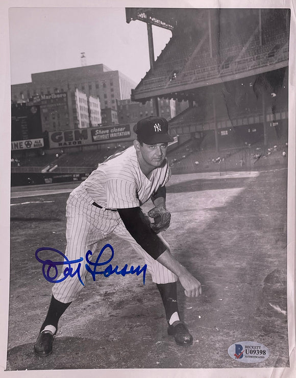 Don Larsen Signed 7x9 New York Yankees Wire Photo Photo BAS Sports Integrity