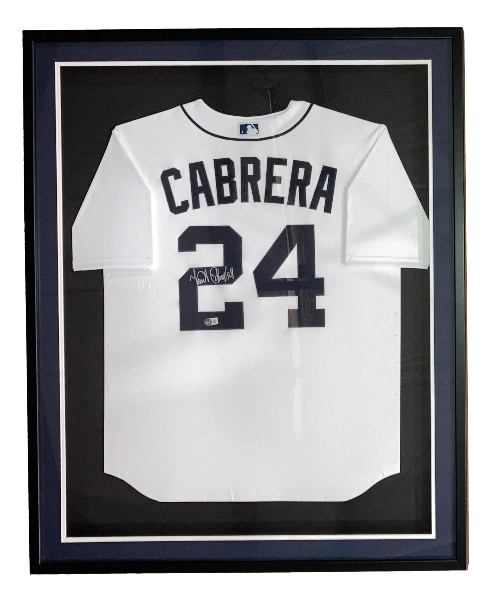 Miguel Cabrera Signed Framed Detroit Tigers White Nike Baseball Jersey