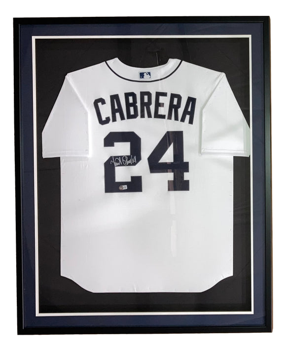 Miguel Cabrera Signed Framed Detroit Tigers White Nike Baseball Jersey BAS ITP Sports Integrity