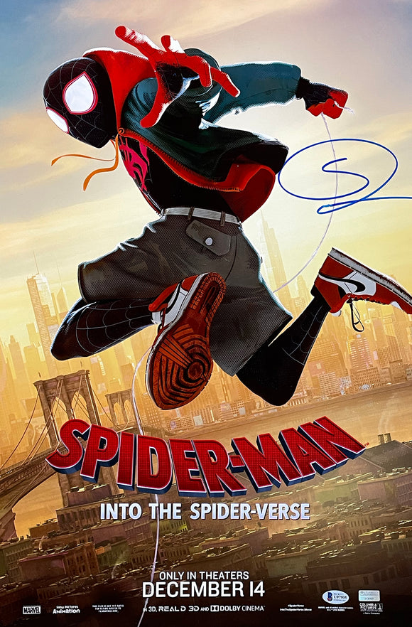 Shameik Moore Signed 18x24 Spider Man Into The Spider Verse Poster Photo BAS Sports Integrity